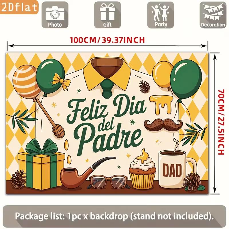 2D Father's Day Themed Backdrop, 2D Flat Spanish Gentleman Banner