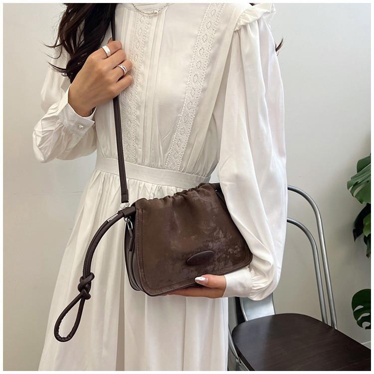 Stylish 2024 Small Shoulder Bag With Drawstring Closure And Interior Phone Pocket
