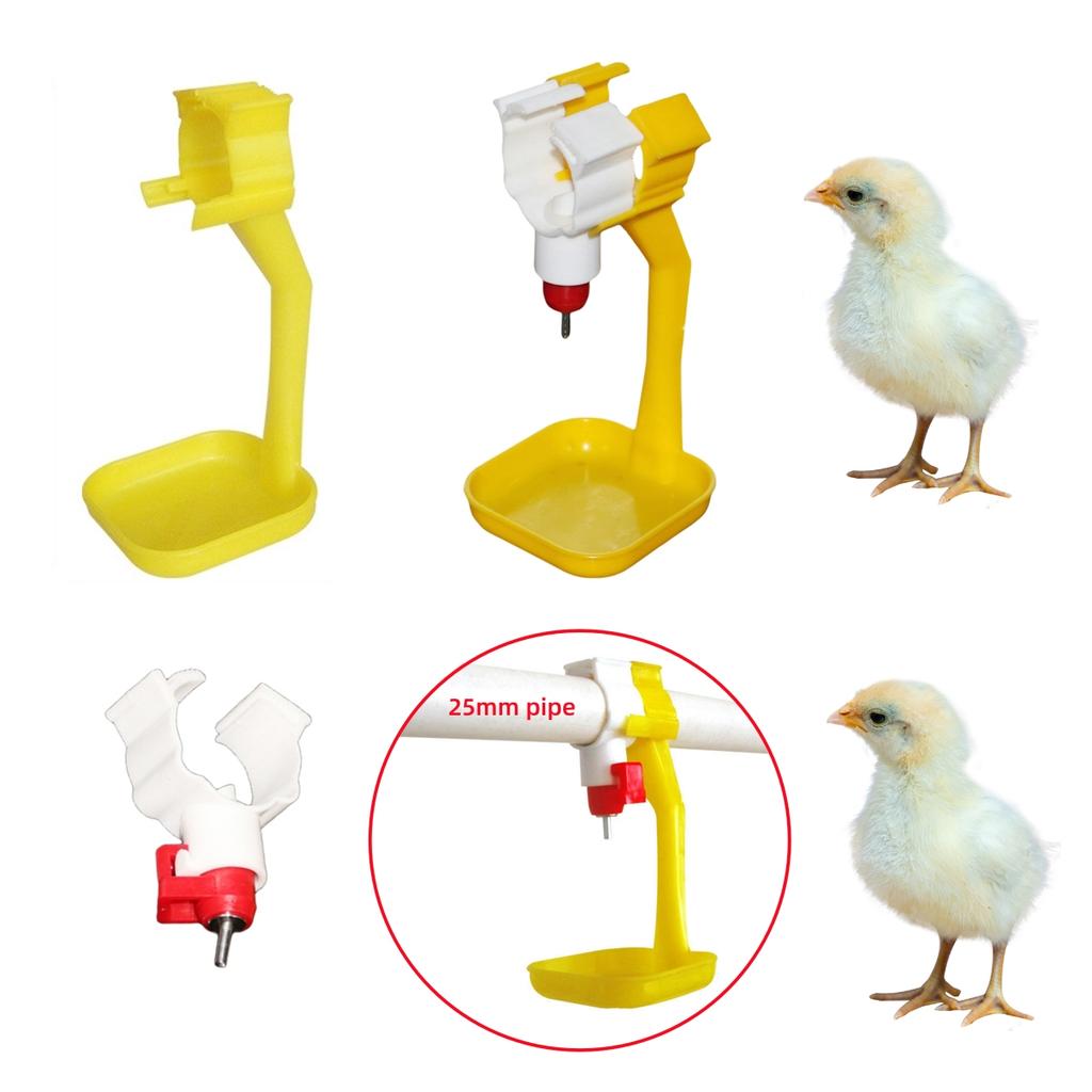 40Pcs Chicken Duck Hanging Cup and 25mm Pipe Hanging Water Dispenser Poultry Water Bowl Nipple Drinker Feeder Poultry Supplies