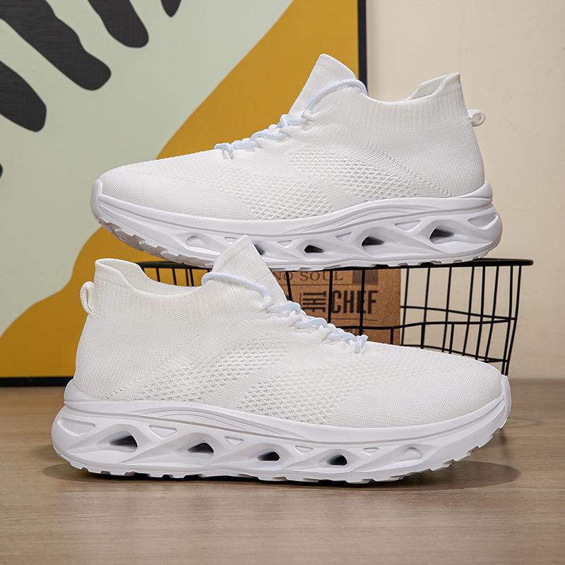 Wide-Footed Large-Size Men'S Shoes Sports Fly-Woven Mesh Shoes Breathable And Lightweight Soft-Soled Travel Walking Shoes Men