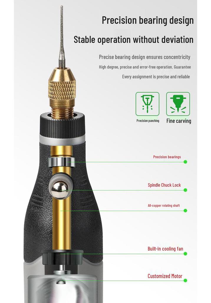 Wireless Mini Electric Grinder: Rechargeable Lithium Battery Handheld Tool for Grinding, Drilling, Engraving & Polishing