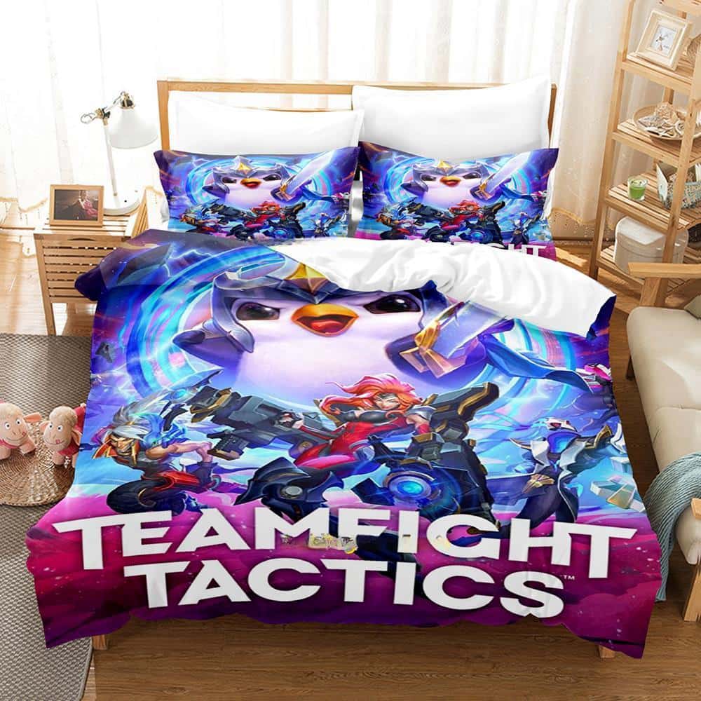 Nová hra Teamfight Tactics Ložní souprava Povlak na přikrývku Přikrývka Ložní souprava Povlak na peřinu Povlak na polštář Velikost King Queen Twin Kluci Holka Dospělý