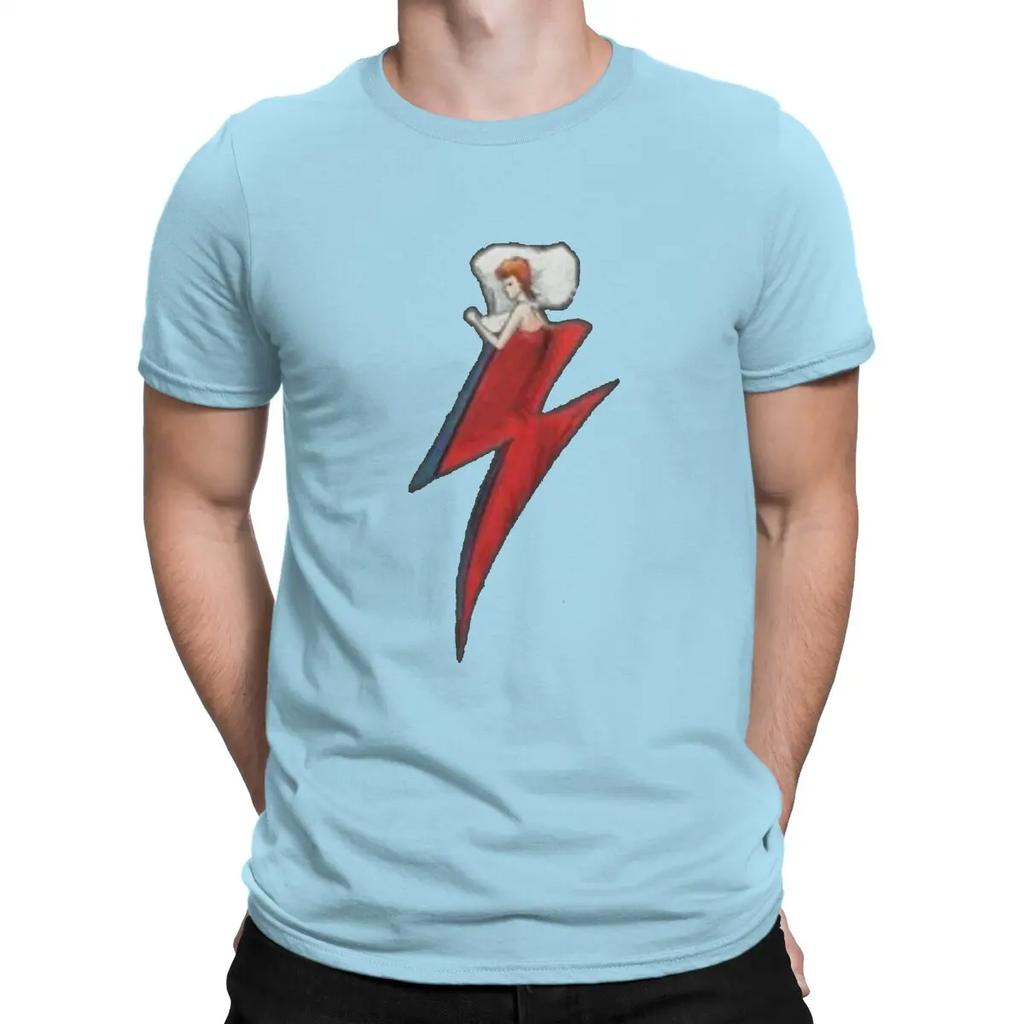 Cool Cool B-Bowie Creative TShirt for Men Sleeping Round Collar Pure Cotton T Shirt Hip Hop Birthday Gifts OutdoorWear
