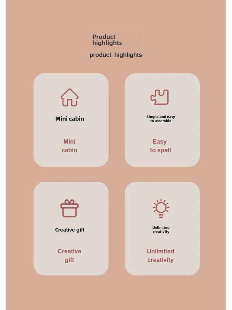 DIY Dream Bedroom Wooden Miniature Hut - Handmade Creative Toy Gift
