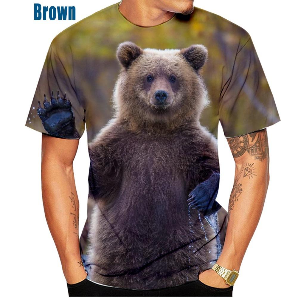 Футболка в стиле хип-хоп с 3D принтом «Медведь» — фото 4