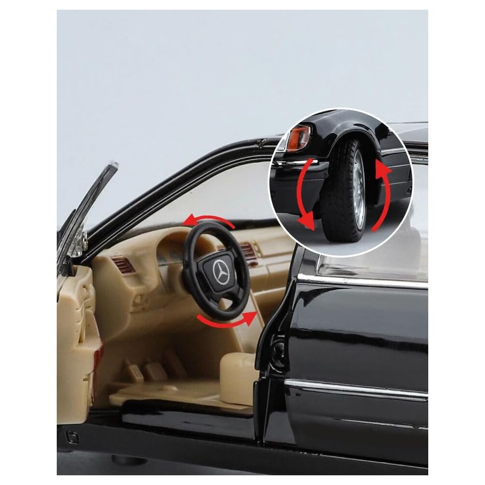 1/24 Mercedes Benz W140 S320 Diecast Classic Car Model Sound & Light Kids Gift