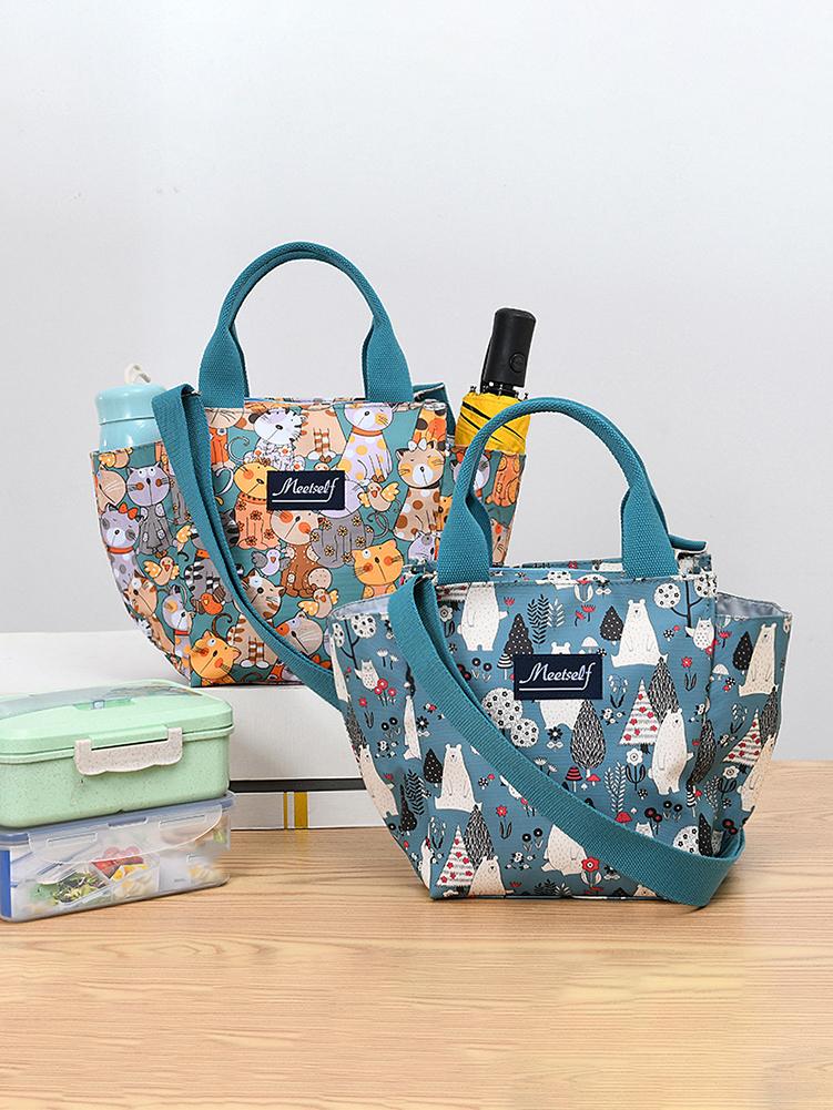 Hand-held Lunch Box Bag, Crossbody Bag, Waterproof, Oil-proof, Heat-insulating, Large-capacity Bento Bag