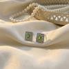 Orecchino con Fibbia a Goccia Naturale di Tsavorite in Argento 925, Orecchino Geometrico con Pietra Verde, Gioiello Base Raffinato per Donna