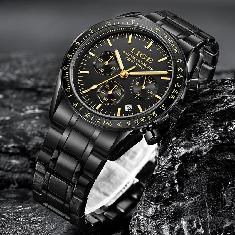 Classic Watches for Men Business Military Waterproof Watch Men Top Brand Luxury Sports Quartz Chronograph Montre Homme+BOX