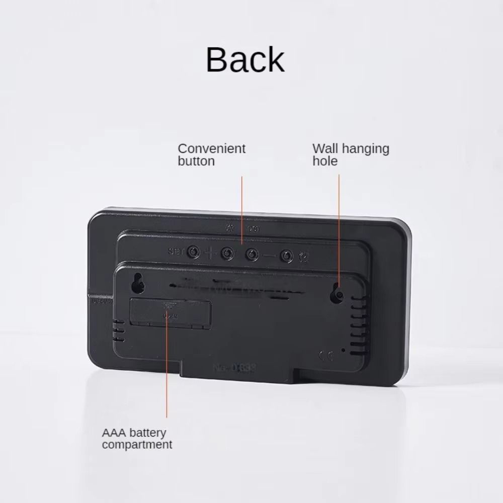 Temperature/Date Display LED Digital Clock Dual Alarms Wall-mounted Clock Living Room