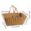 Imitation Rattan Kitchen Tote Basket Multifunctional with Foldable Handle for Dining Table