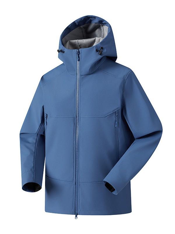 New 3D Cut Windproof Waterproof Hooded Softshell Jacket for Couples - Spring/Autumn Mountaineering