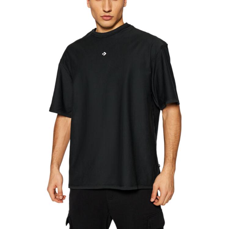 Converse T Shirts Unisex Black Crew Neck Moderate Straight Fit 10020975-A02