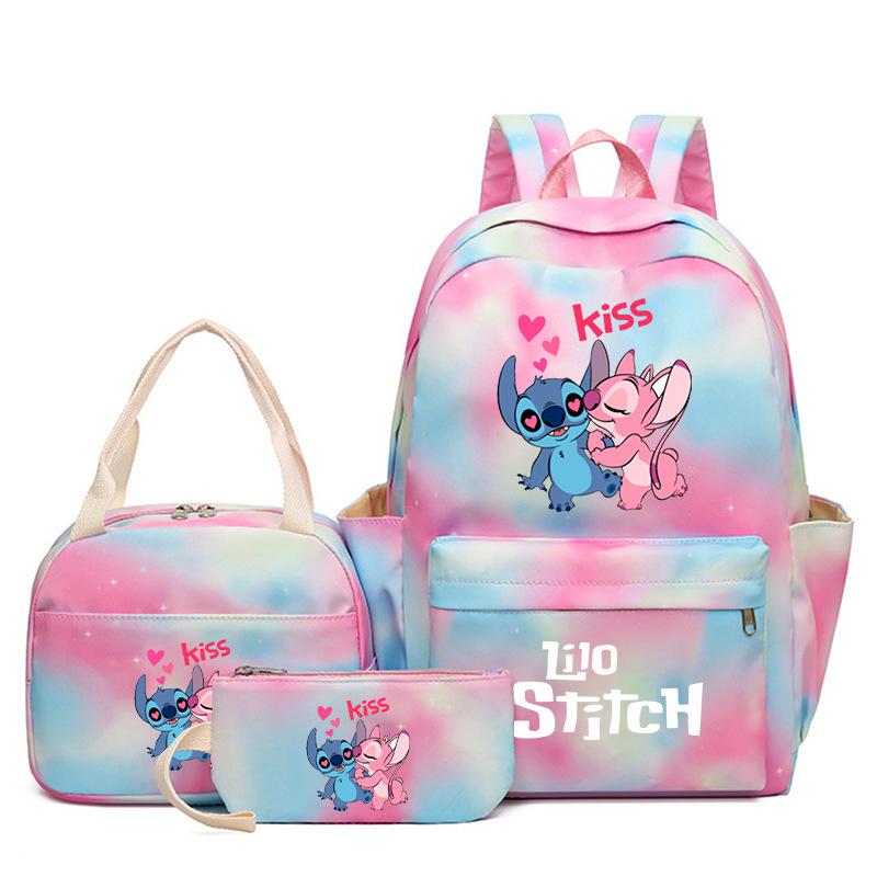 Cartoon Animation Schoolbag Large Capacity Primary And Secondary School Students Backpack Meal Bag Pencil Bag Three-Piece Set