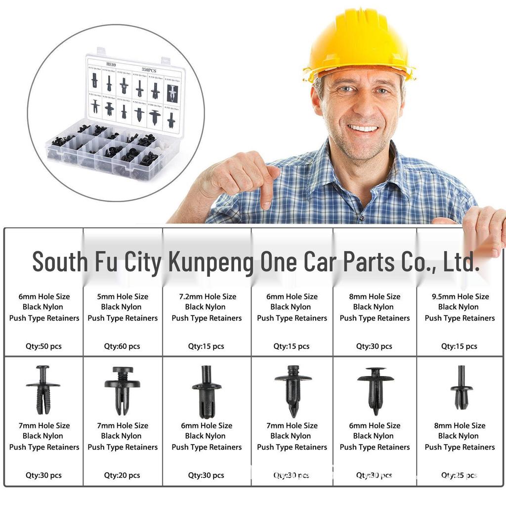 BMW-Compatible 350PCS Nylon Rivets for Car Body Panels & Interior Fasteners