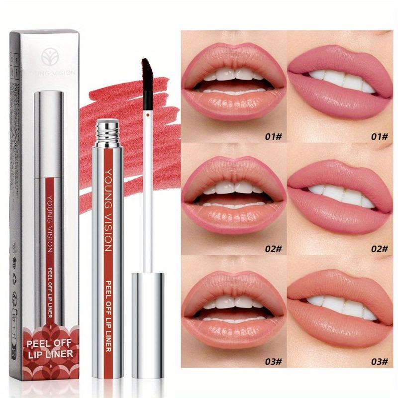 3-color Peel-off Lip Liner Matte, Non-smudge Peel-off Lip Liner for A Flawless Look That Suits All Skin Types