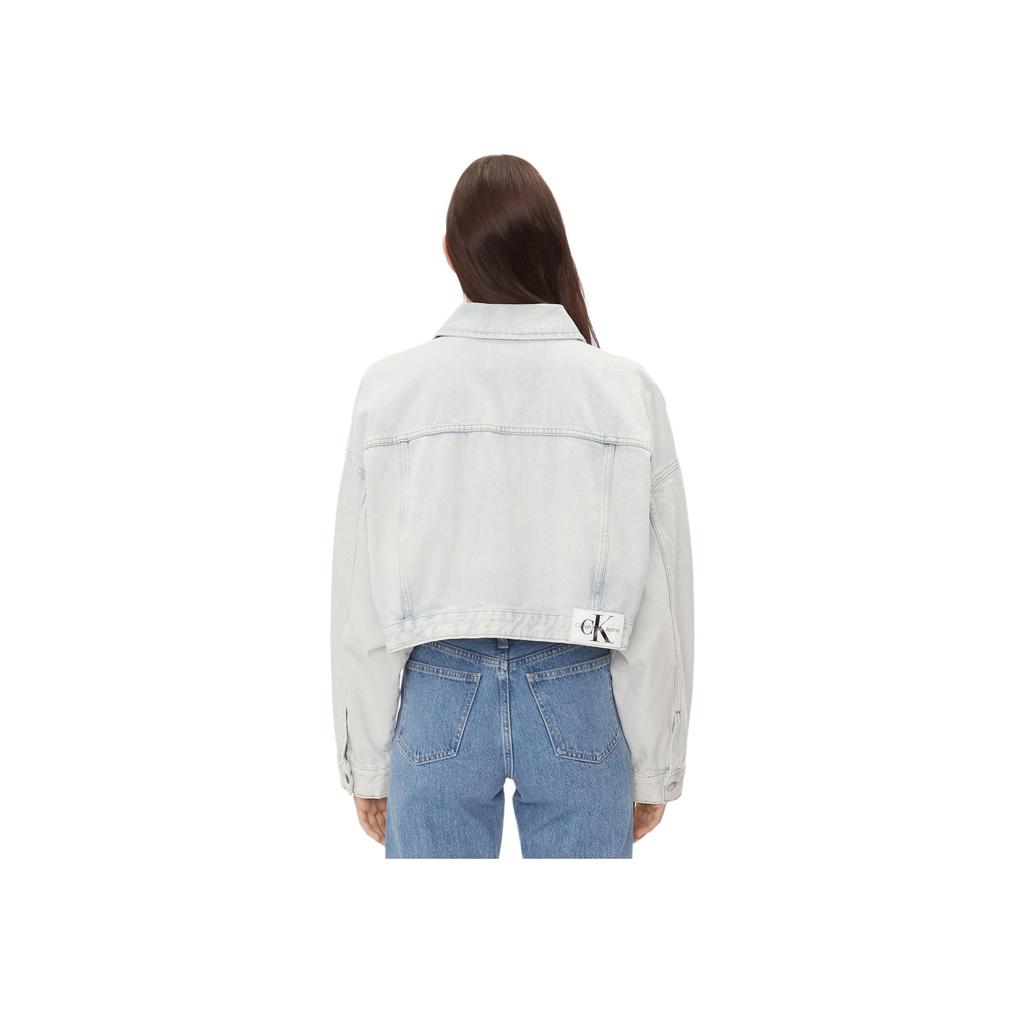 Calvin Klein Casual Loose Short Sleeve Denim Jacket Women Jackets Light J20J222874-1AA