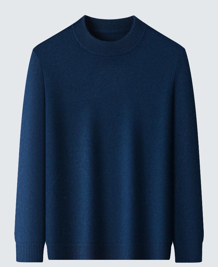 Herren Kaschmir Pullover mit halbem Reißverschluss, dicke Wolle, Langarm, Winter Baselayer
