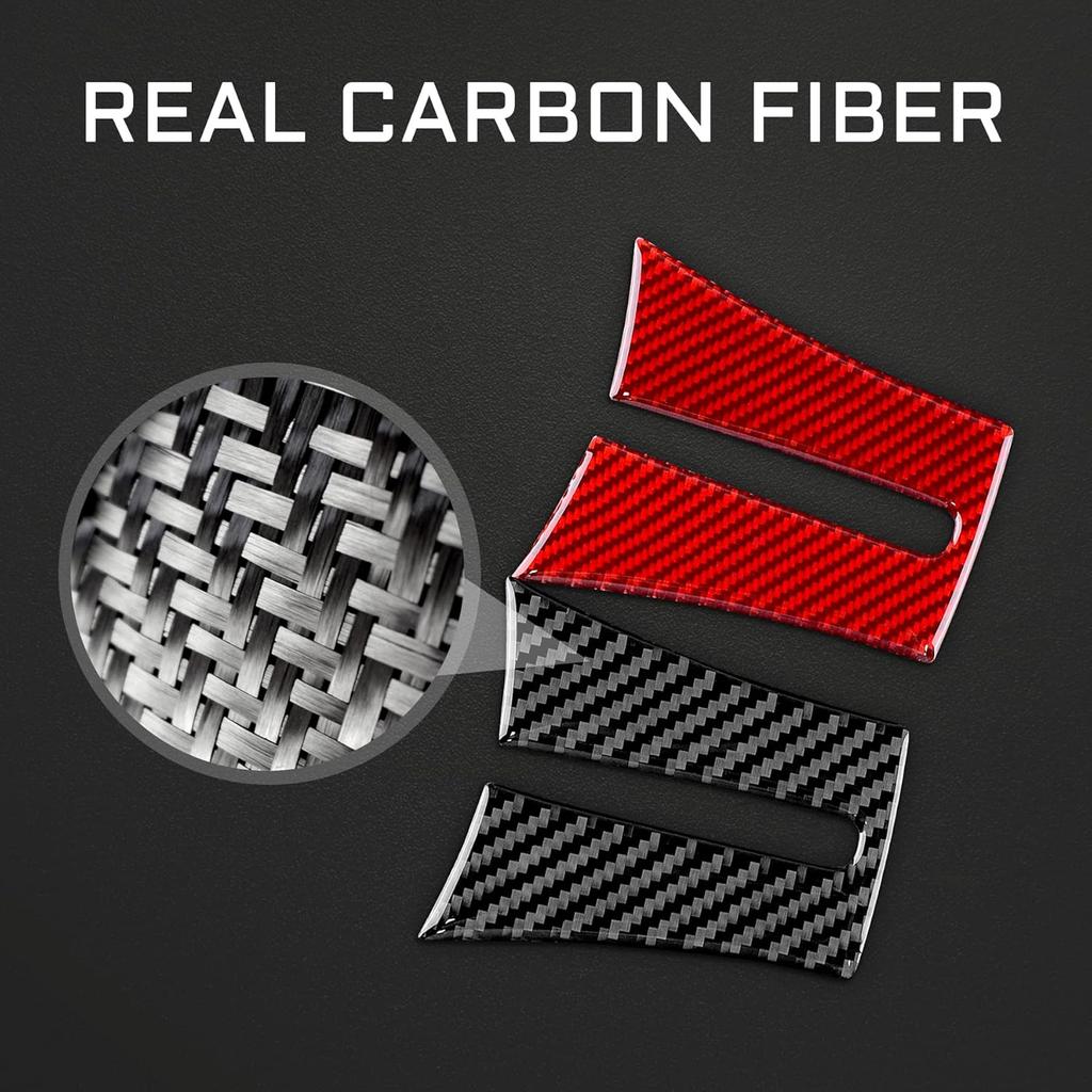 Carbon Fiber, Compatible with BMW Accessories, Car Steering Wheel Button Frame Sticker for BMW Z4 E85 E86 2003 2004 2005 2006 2007 2008, Auto