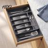 Adjustable Cutlery Tray Plastic Drawer Organizer Tray Kitchen Utensils Storage Box for Restaurant Tableware Flatware Multi-Use Bedroom Bathroom And