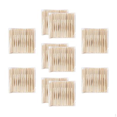 100 Pieces Fruit Fork Food Bamboo Halloween BBQ 9cm Kitchen Accessory for