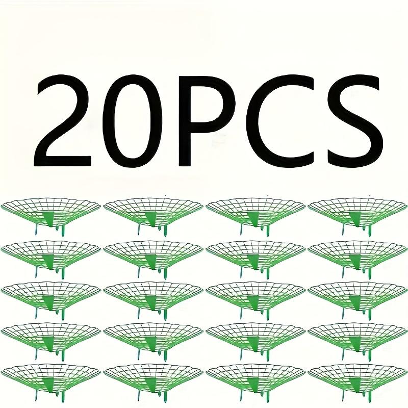 20pcs Green Strawberry & Watermelon Support Frames 3-Leg Fixed PVC Plant Racks Open Grid Drainage Design for Berries Patio