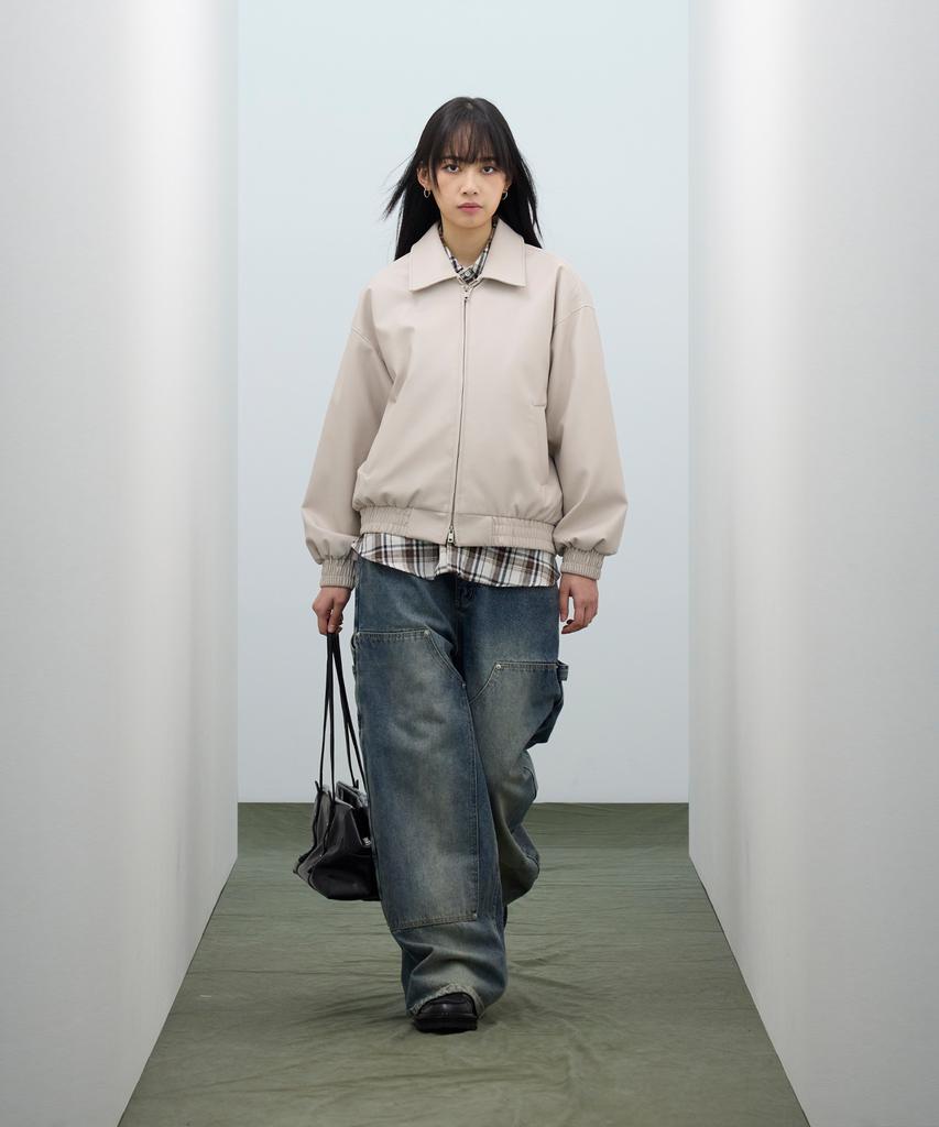 Standarderror 87-Stan009 [Renewal] Standard Blouson Leather Jacket Ivory (B Type)