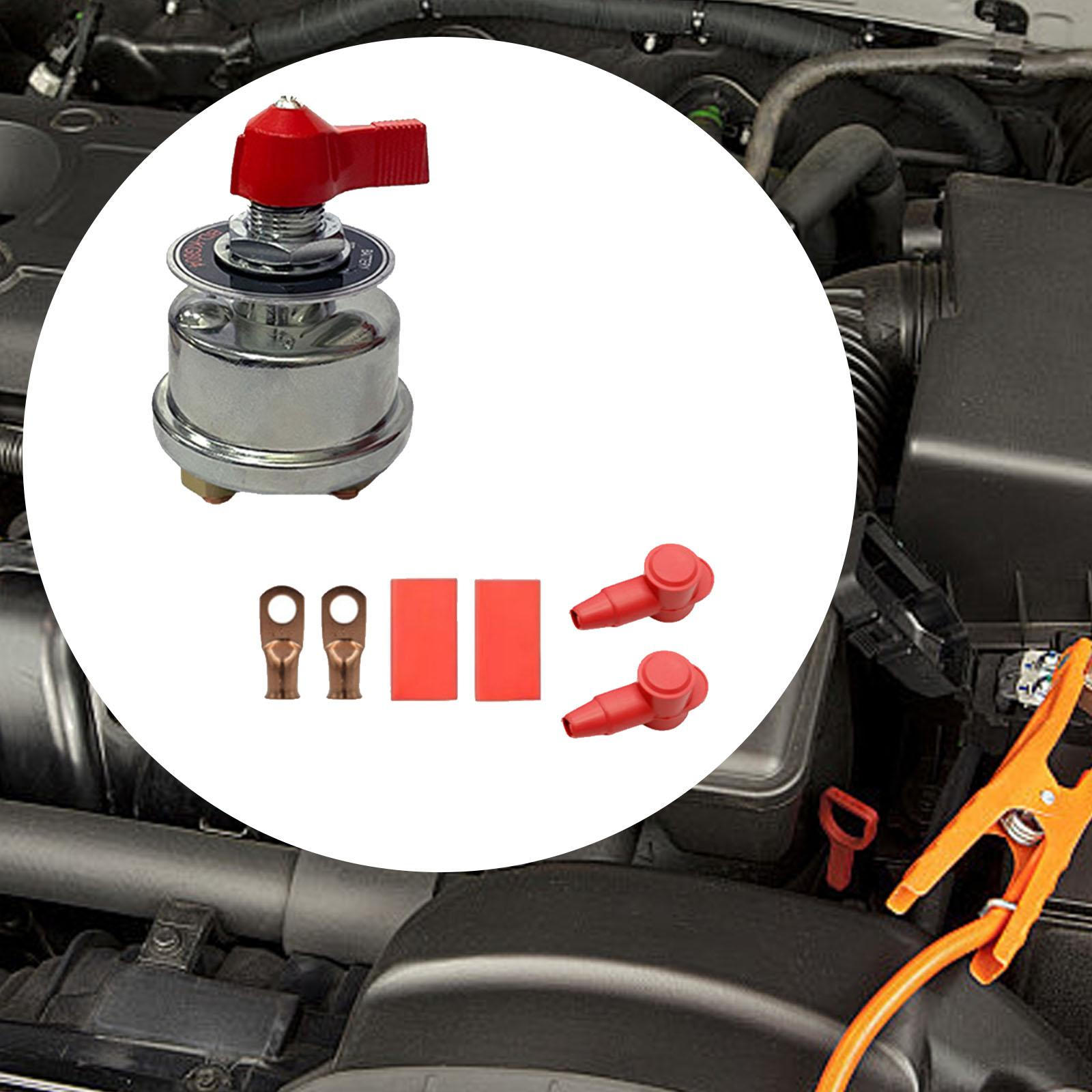 

12V Battery Disconnect Switch Set Knob for Car Boat Accessory Easily Install Isolator Red Handle