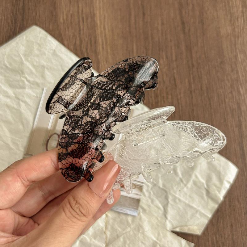8.5Cm New Korean Woman Senior Lace Pattern Hair Claw Barrettes Girl Fashion Hair Clips Hair Headwear Hair Accessories Hairpins