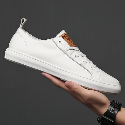 Sapato Masculino Sapatinhos Brancos Nova Coleção Primavera/Verão Cano Baixo Sapatos Casuais Masculinos Respiráveis Couro Genuíno Sapatos Masculinos Mocassins de Designer