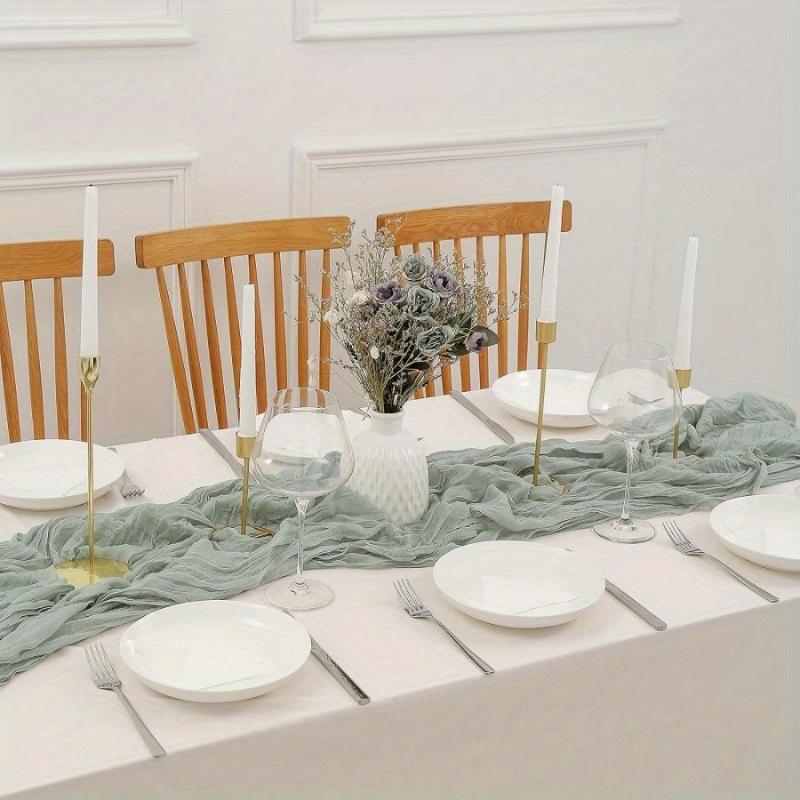 180cm Crinkle Cloth Table Runner for Birthday Parties, Weddings, and Holiday Celebrations, Photography Props Decoration