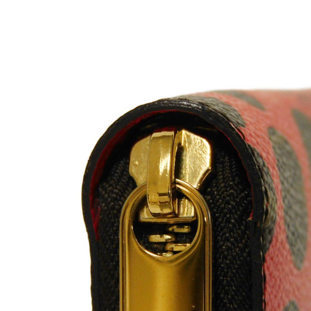 Used 12564 Zippy Wallet M60450 7940 Yayoi Kusama Brown Red Old Model Monogram Pumpkin Dot Rouge Unisex from Japan