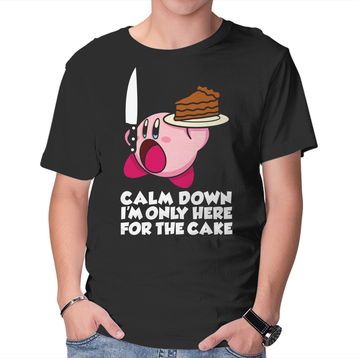 Unisex Crew Neck T-Shirt Calm Down Graphic Short Sleeve Casual Tee M