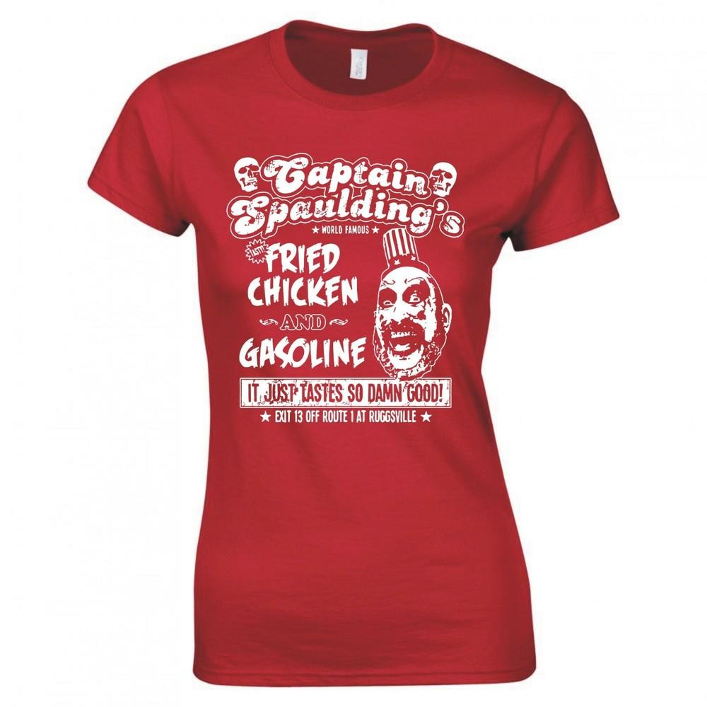 Captain Spauldings Fried Chicken And Gasoline Ladies Skinny Fit TShirt S