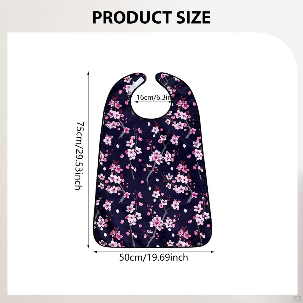 Adult Bib for Eating Clothing Protector Beautiful Protection Reusable Elderly Waterproof