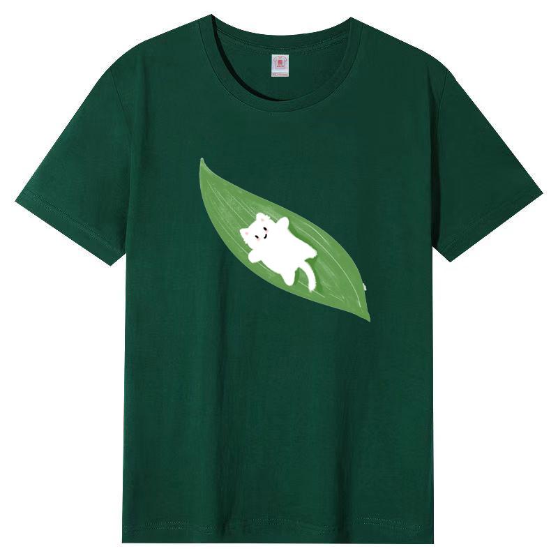 Damen Sommer Beliebtes Kurzarm-T-Shirt Baumwolle Atmungsaktiv Lockeres Oberteil Bedrucktes T-Shirt Lässig