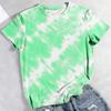 Summer Round Neck 3D Tie-dye Printed Top Fashionable Casual Short Sleeved Women's T-shirts