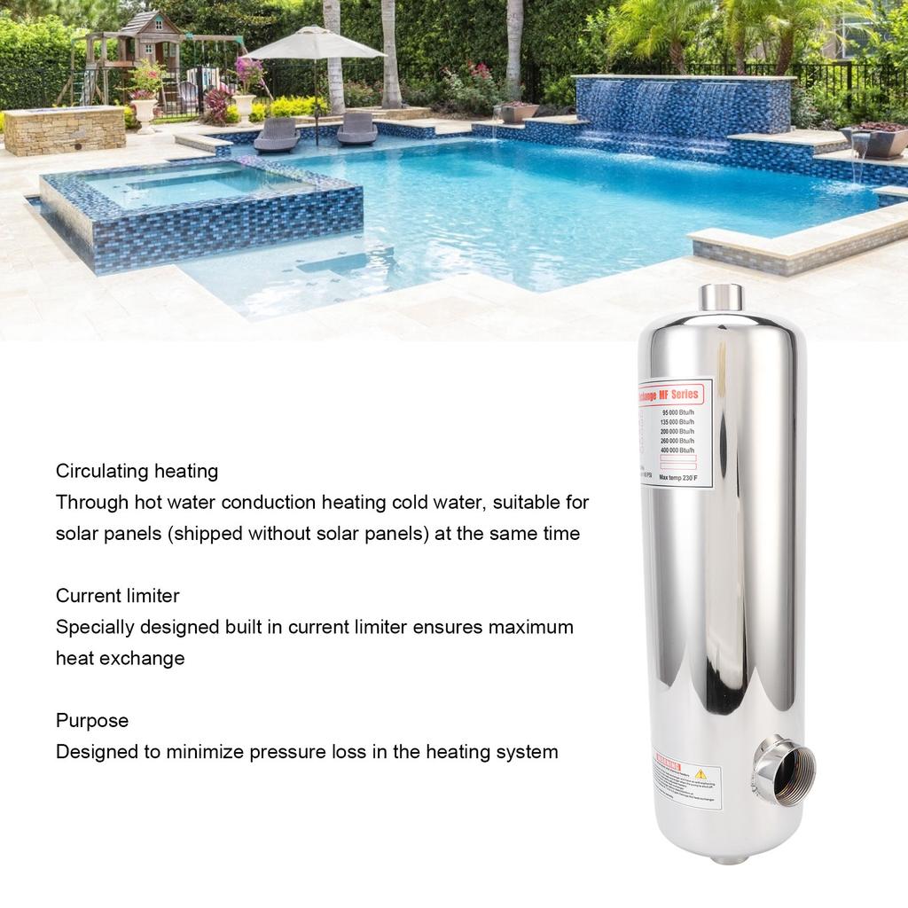 60KW Swimming Pool Heat Exchanger SPA Thermostat Heater Pool Circulating Heating Equipment