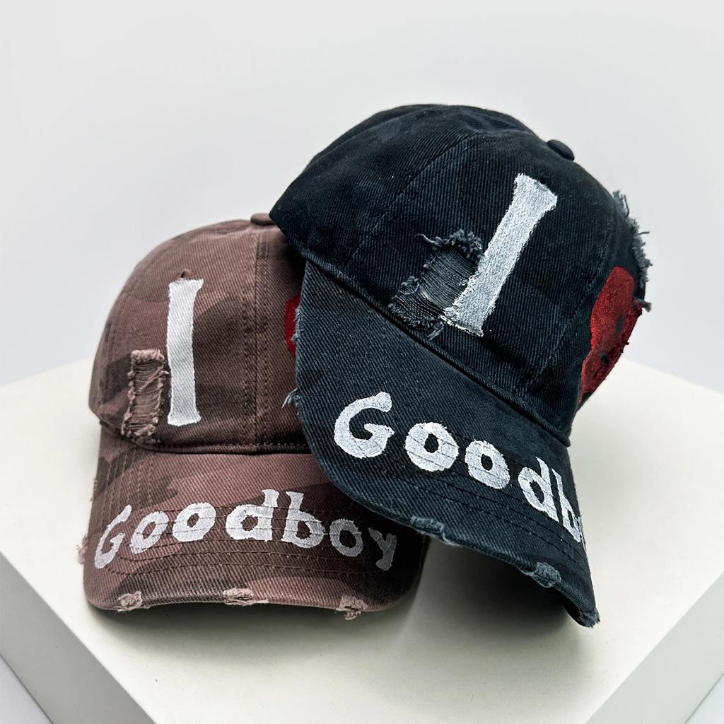 Baseball Letterings Alphabet Goodboy Printed Style Broken Women  Men For Neutral Gender Fresh Caps Peaked Hats Breathable Camo Sunshade Versatile
