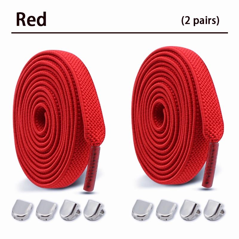 2Pair Elastic Laces Sneakers Tennis Shoelaces without ties Kids Adult No Tie Shoe laces 8mm Flat Shoelace Shoes Accessories