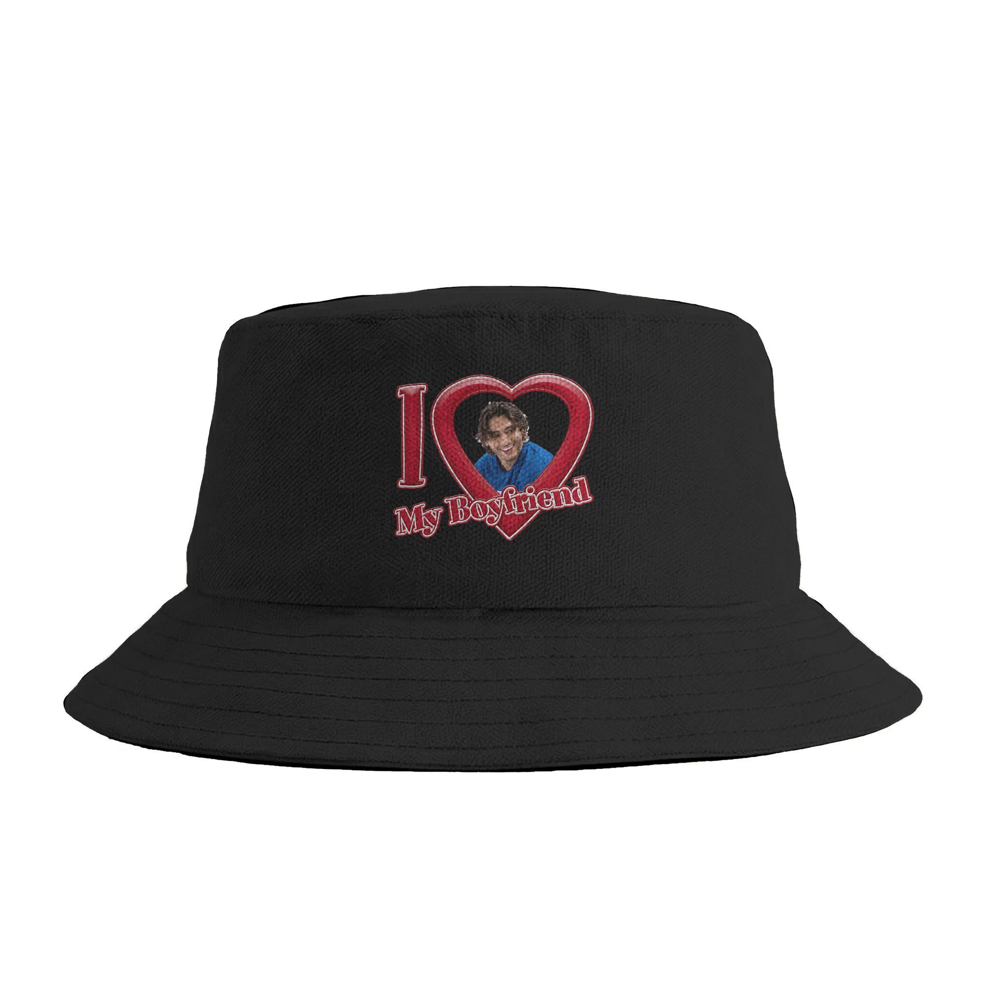 I Love My Boyfriend John Logan Hot TV Bucket Hat For Unisex FisherUnisex Hats Fashion Fishing Caps Portable Printed Sunscreen Hats One Size