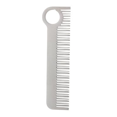 Strumento da Tasca Acciaio Inossidabile Opaco Minimalista Inciso Metallo Pettine Capelli Baffi