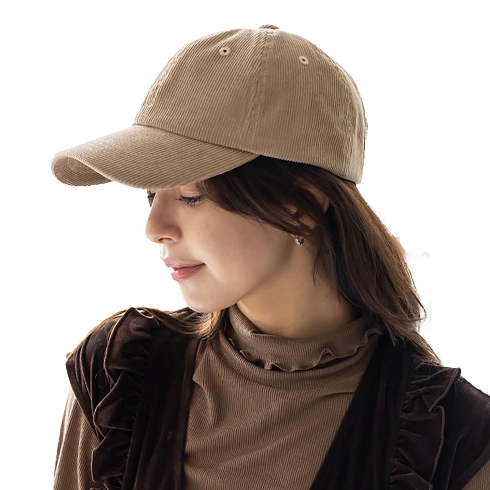 VITAFELICE Cap Corduroy Simple Beige Women's tgh-30144z