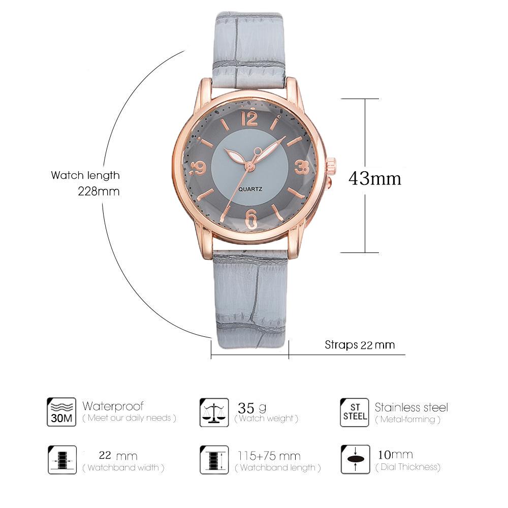 Fashion PU Strap Women's Quartz Watches Best Gifts Diamond Wristwatches for Girlfriend,Family,Friend