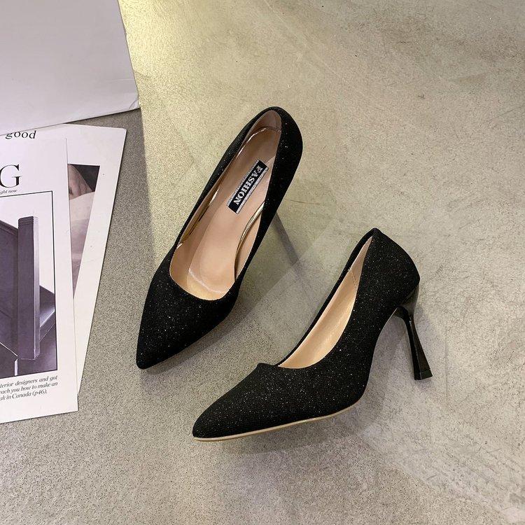 Shallow single shoes femininity high heels stiletto feet pointed glitter fashion single shoes women's shoes