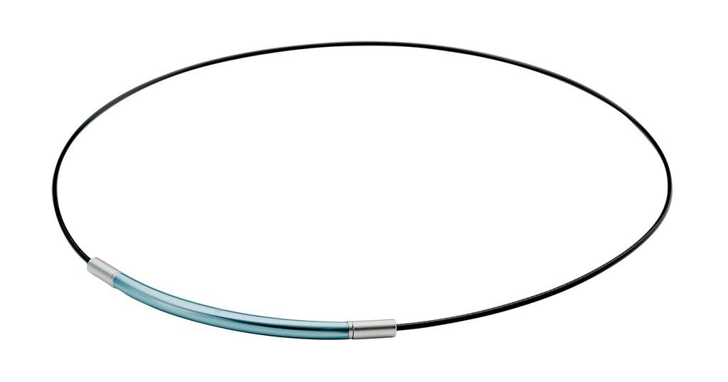 phiten RAKUWA Neck Wire Necklace, EXTREME Round, Blue/Silver, 40cm (Relieves Shoulder and Neck Pain) (Made with Phiten's Advanced Metax Technology)
