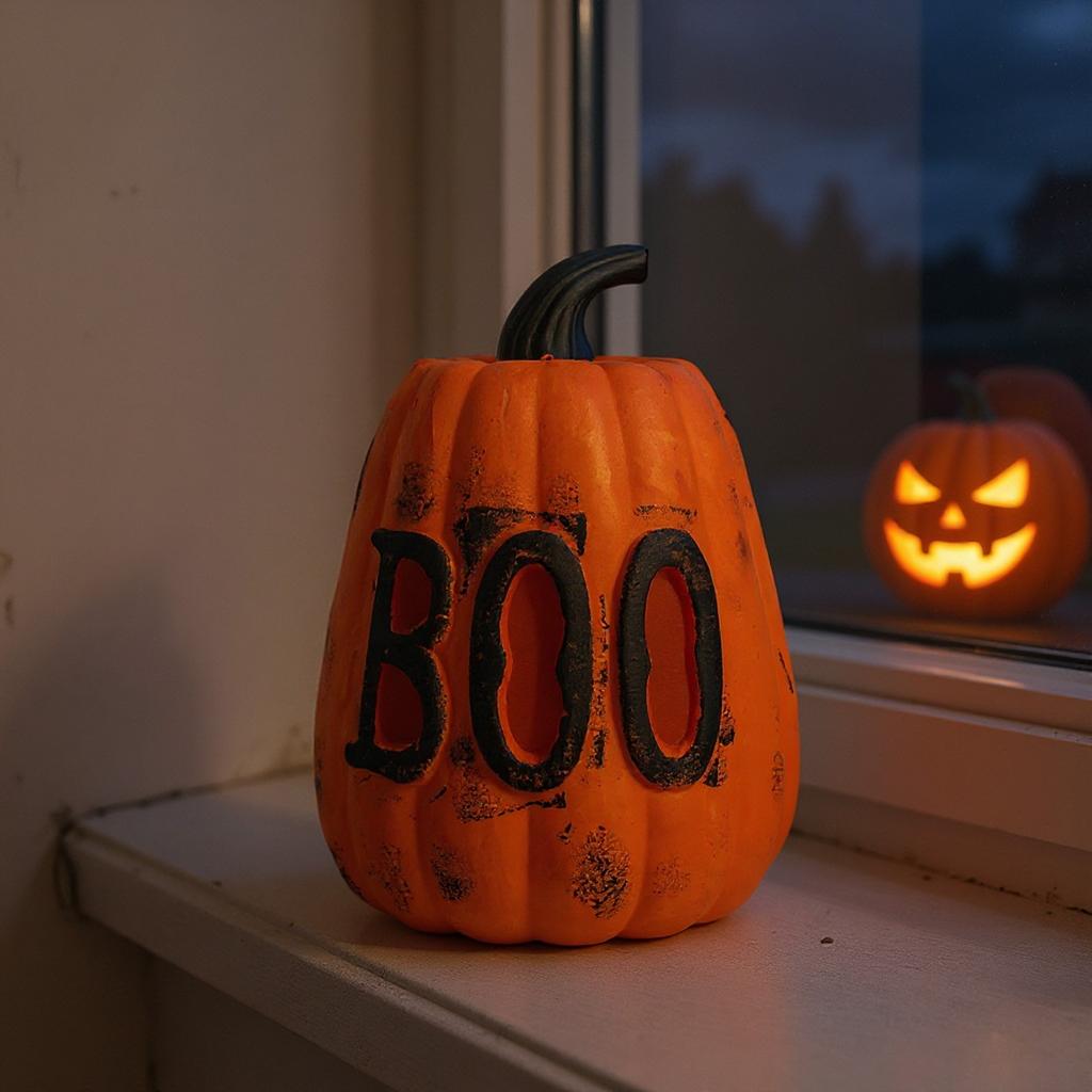 Halloween Hollow Colorful Pumpkin  Courtyard Old Retro Foam Luminous Pumpkin Decoration Props