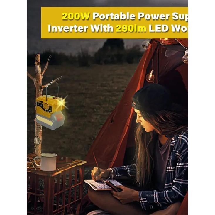 New Upgrade Portable Power Inverter 120-220V Outdoor Mobile Lithium Battery Inverter For Makita/DeWalt/ 18V 20V Battery