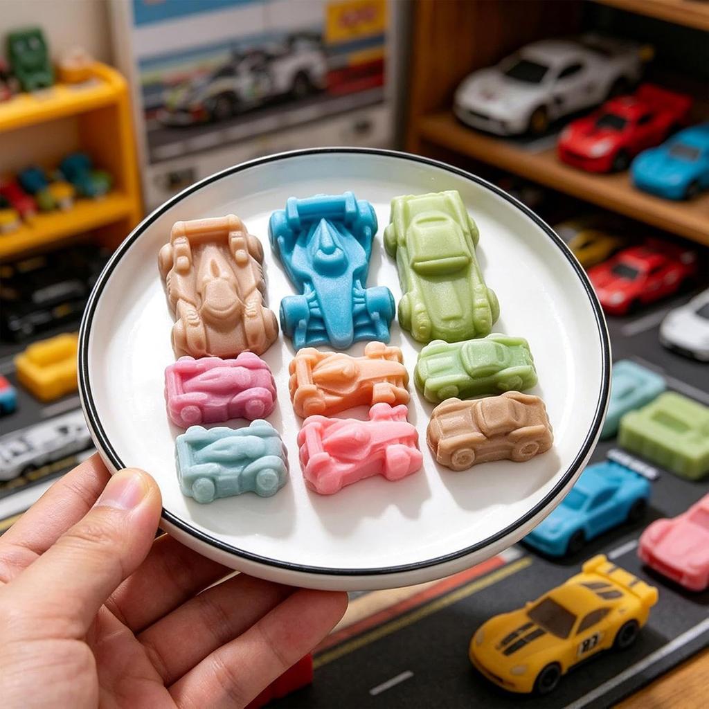 Silicone Multi Cavity Mold Tray for Casting Car Shaped Designs Flexible Nonstick Reusable Baking and Craft Mold