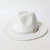 Popular European and American Classic Solid Color Flat-brimmed Woolen Top Hat Men's and Women's Fashion Jazz Hat Denim Top Hat